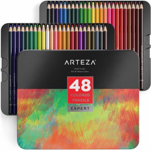 Arteza Expert Colored Pencils Set of 48 Packaging Inside Unboxing