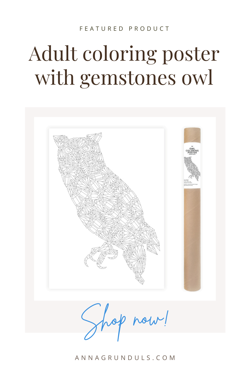 gemstones owl poster for adult coloring pinterest pin