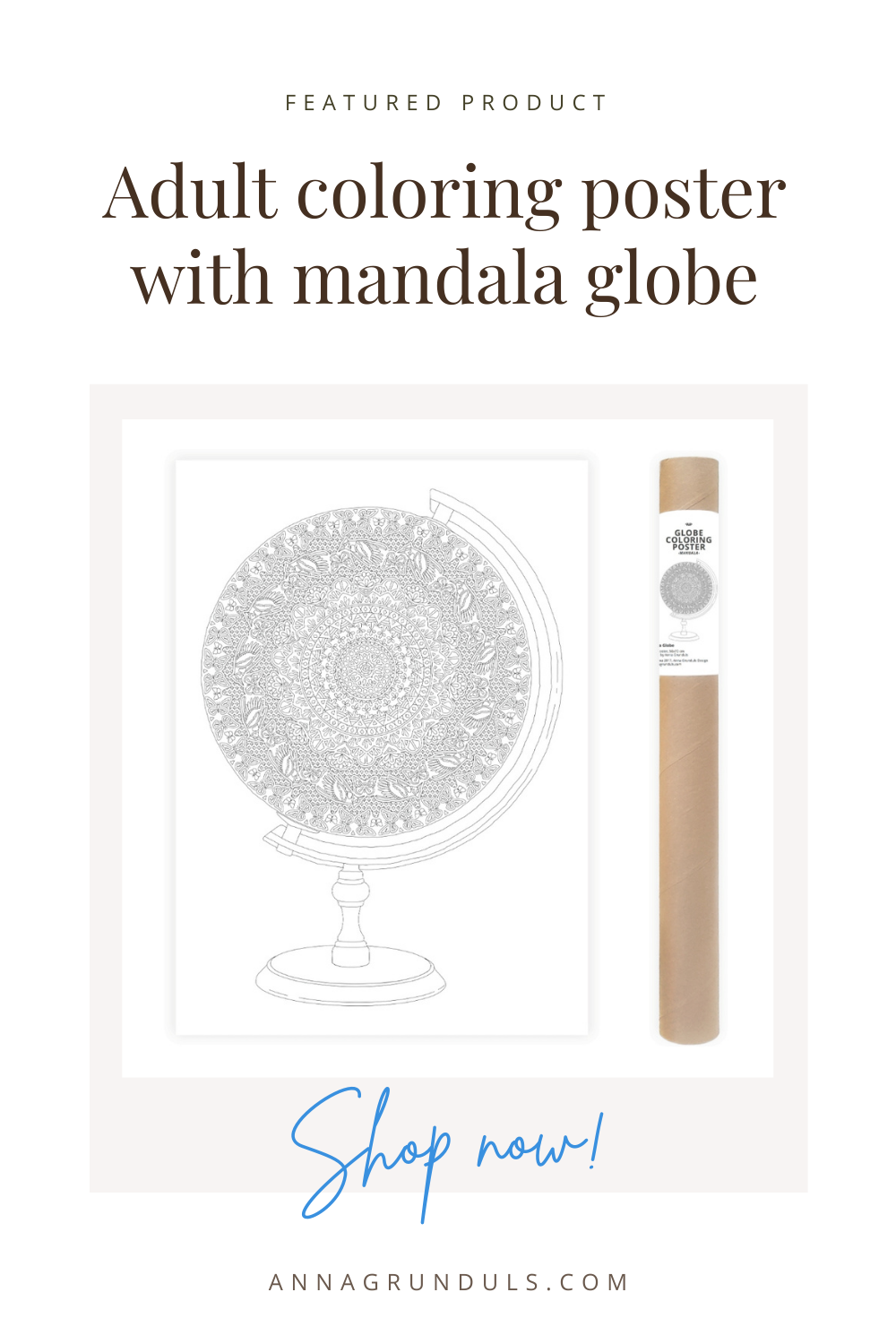 mandala globe poster for adult coloring pinterest pin