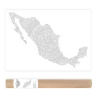 Mandala Mexico Adult Coloring Map Poster Travel Map