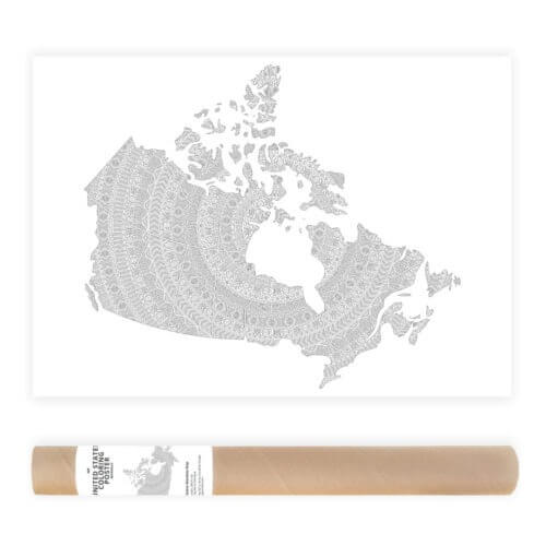 Mandala Coloring Map of Canada Province Map for Travelers
