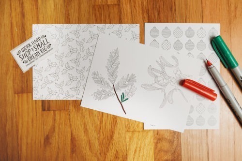 mistletoe botanical postcard coloring postcard adult coloring page mistletoe christmas card note card stocking stuffers ideas