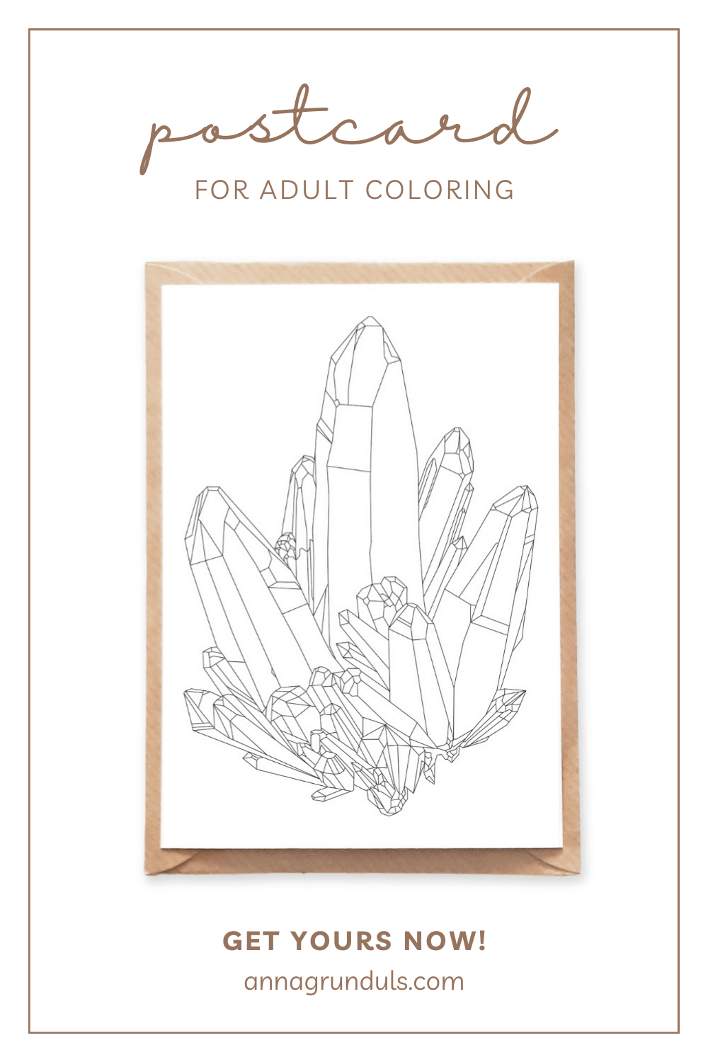 large crystal postcard for adult coloring pinterest pin