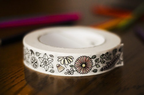 flowers coloring tape adhesive for adult masking tape to color in washi colouring