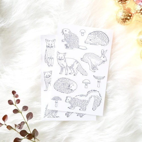 party favors forest forest animals animals decals animal coloring adult coloring page woodland animal animal stickers stickers to color in adult coloring coloring planner planner decals forest coloring woodland party favor