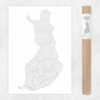 Finland Mandala Map Coloring Poster
