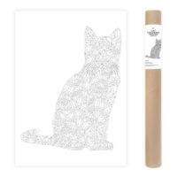 Gems Cat Coloring Page Adult Coloring Poster Diamonds AnnaGrunduls508