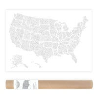 Bubbles USA Adult Coloring Travel Map Poster