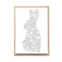 gemstones rabbit coloring postcard