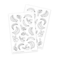 Fruit Banana Stickers for Adult Coloring and Party Favors