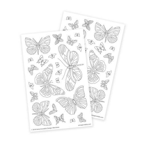 Butterflies Adult Coloring Stickers for Bullet Journaling