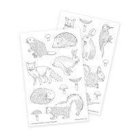 Forest Animals Adult Coloring Stickers for Decorating and Crafting