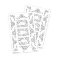 Flower Ornaments Coloring Stickers for Planners and Journaling