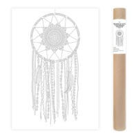 Boho Dreamcatcher Coloring Poster Large Adult Coloring Page