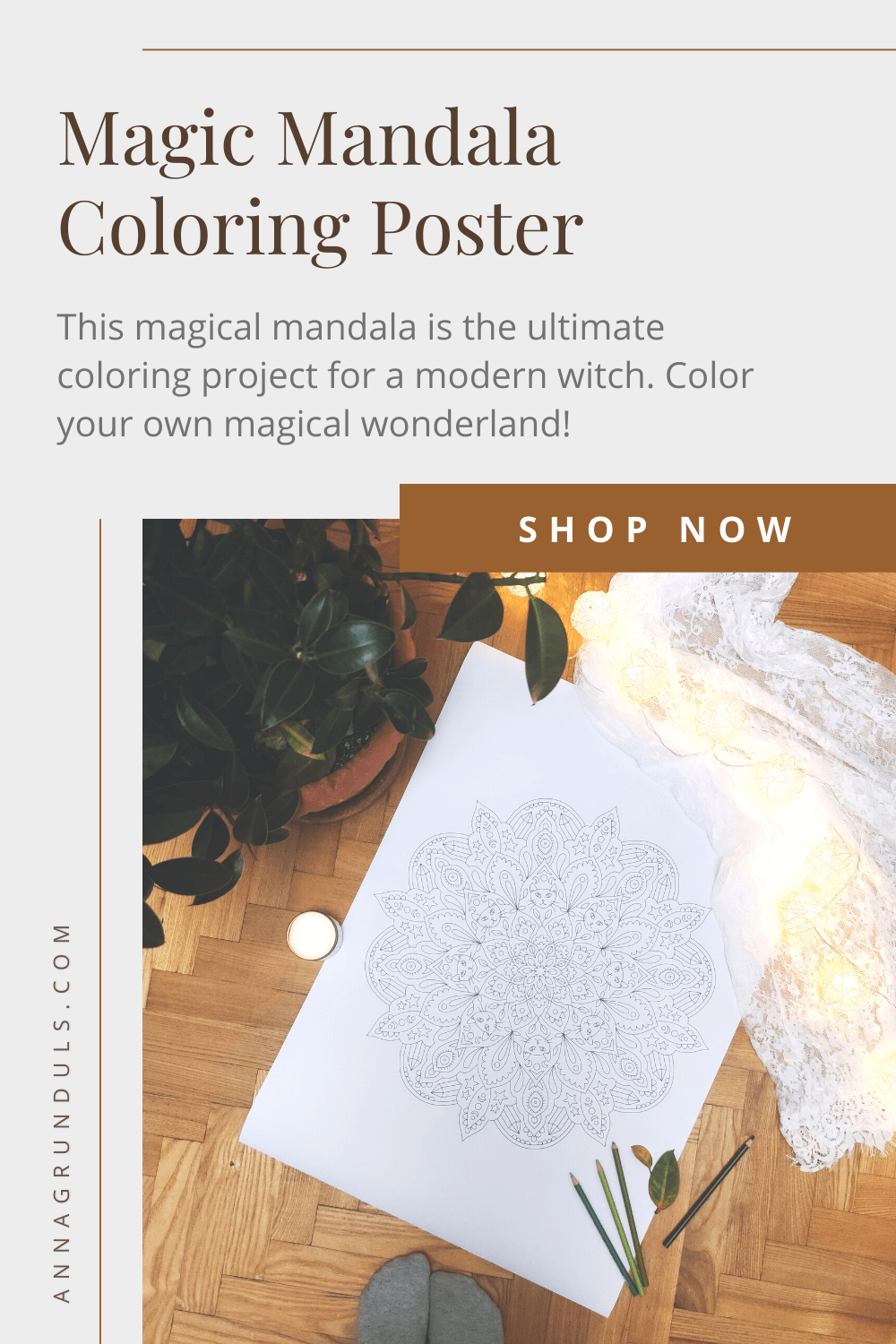 Magic Mandala Coloring Poster Pinterest Graphic