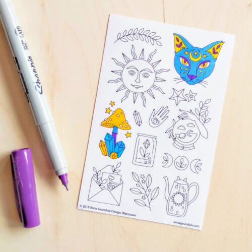 magic stickers for adult coloring
