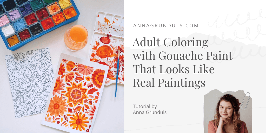 Adult Coloring with Gouache Paint That Looks Like Real Paintings