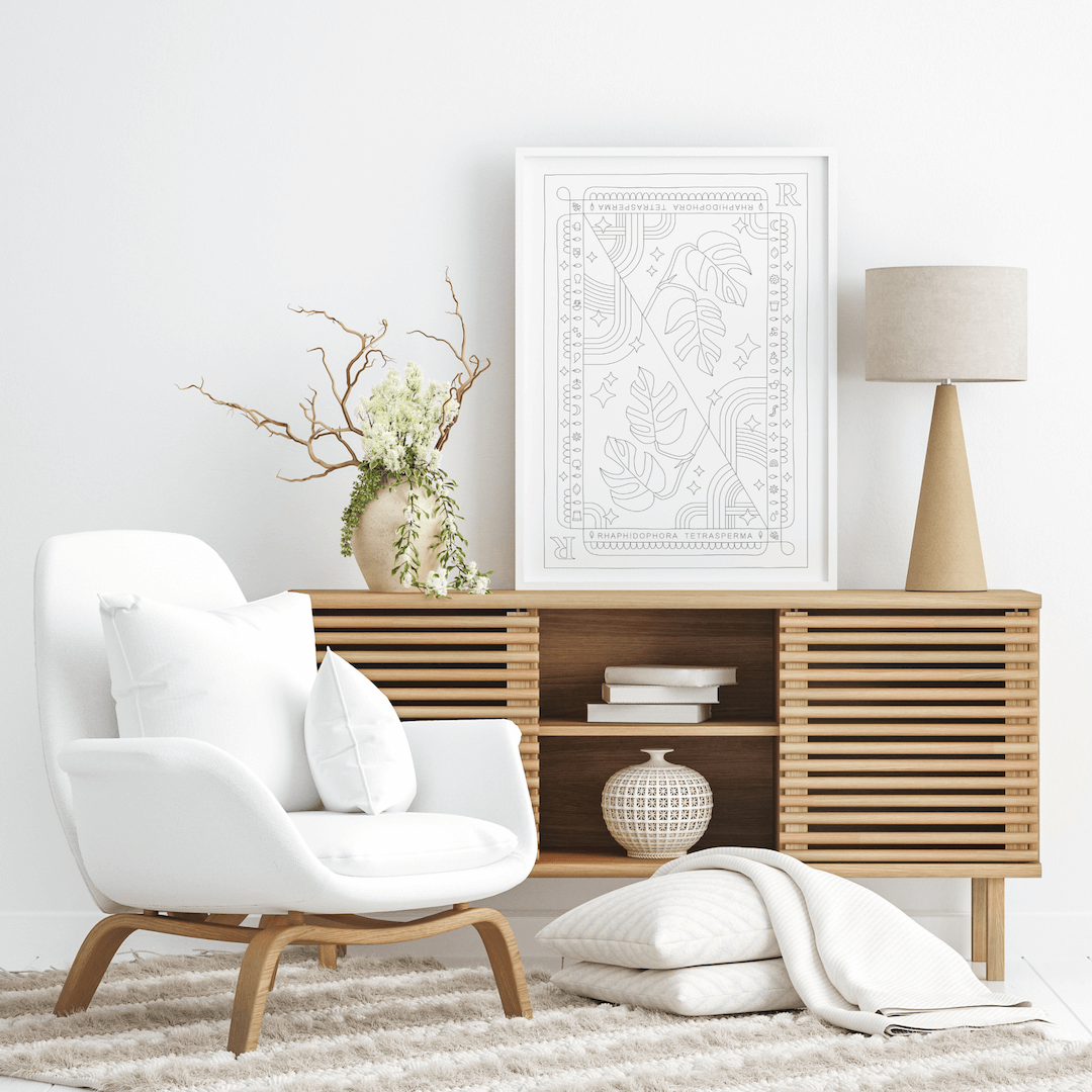 Raphidora Tetrasperma Monstera Minima Coloring Poster