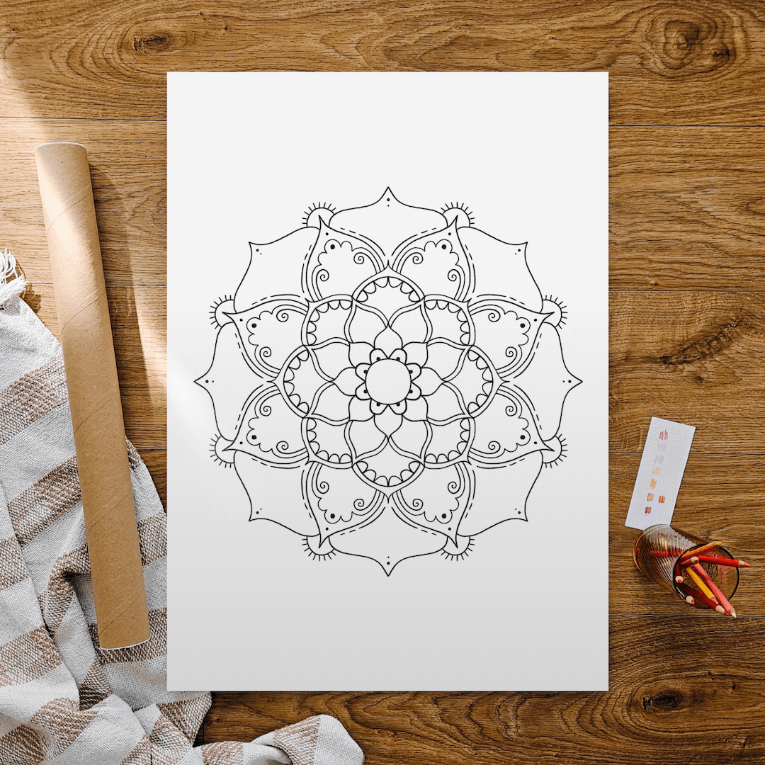 Mandala Coloring Poster