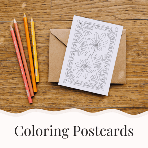 Coloring Postcards Illustration by Anna Grunduls