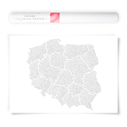 Bubble Pattern Coloring Poster featuring the map of Poland
