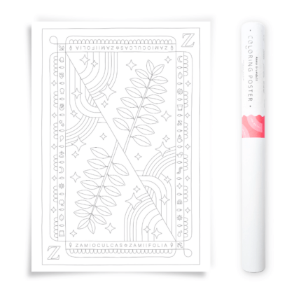 Zamioculcas ZZ Plant Coloring Poster