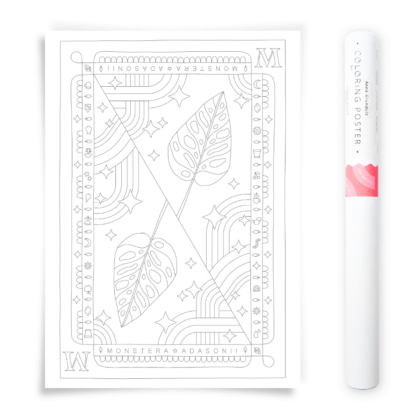 Mostera Adasonii Houseplant Coloring Poster