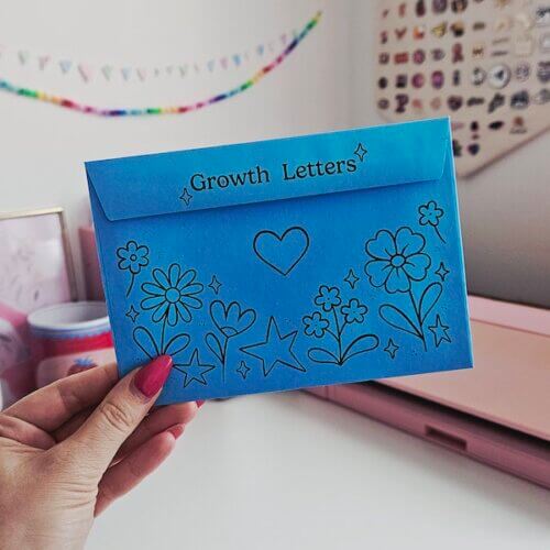 the Growth Letters mail club envelope friendship print club