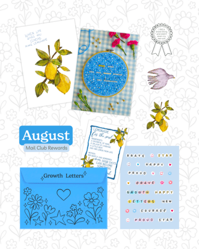 the Growth Letters mail club rewards preview for August